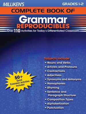 cover image of Milliken's Complete Book of Grammar Reproducibles - Grades 1-2